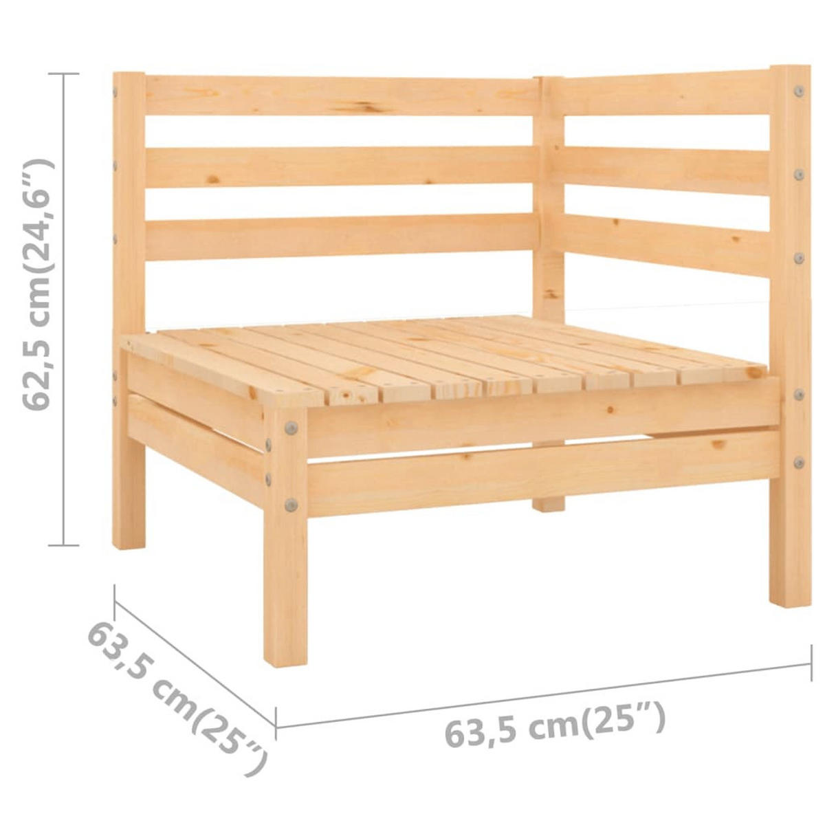 GARTEN-LOUNGE-SET 3-teilig Massivholz Kiefer - Braun, Holz - vidaXL