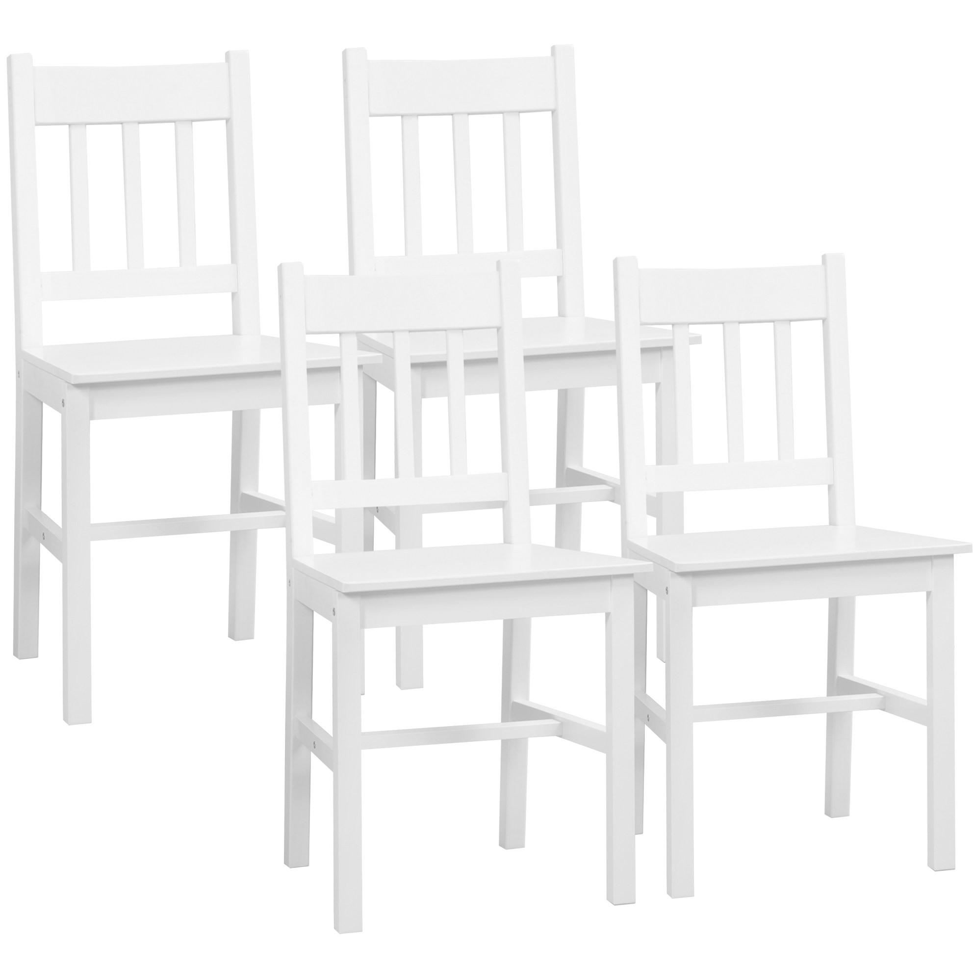 ESSZIMMERSTUHL 4er-Set mit Rückenlehne Holz Weiß - Weiß, Holz (41/85.5/46.5cm) - Meubliv