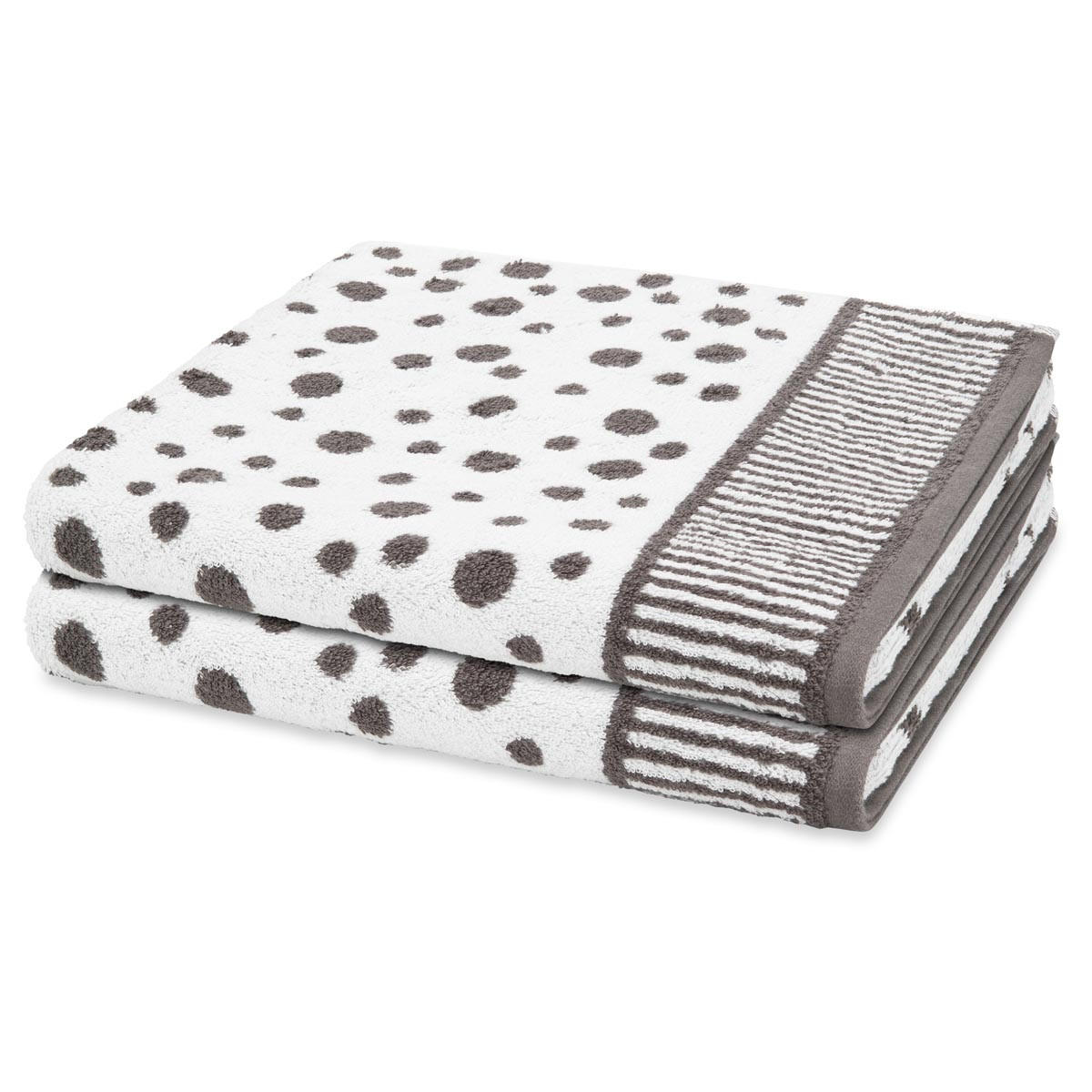 DUSCHTUCH Punkte allover 2er-Set - Dunkelgrau, Textil (50/100cm) - Ross
