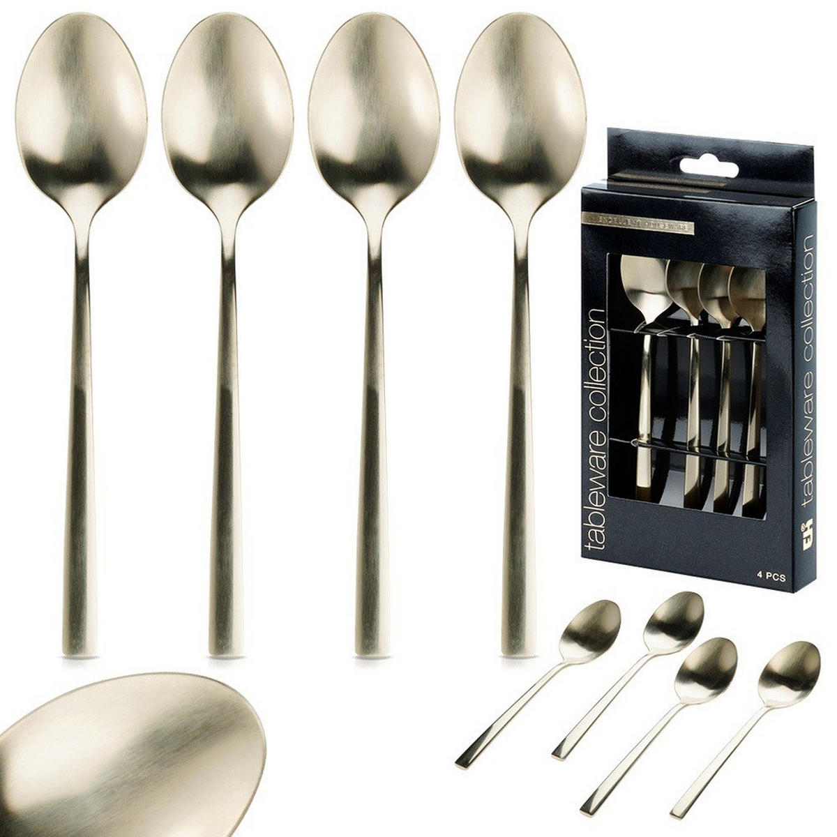 TEELÖFFEL Stahl 4 Stück. Gold - Goldfarben, Metall - Excellent Houseware