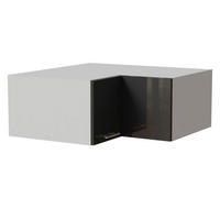 ECK-AUFSATZSCHRANK Essen W14/90/36 Graphit Hochglanz / Weiß Matt 90 / 90 / 36cm - Graphitfarben/Weiß, Holz/Holzwerkstoff (90/36/90cm) - Feldmann-Wohnen