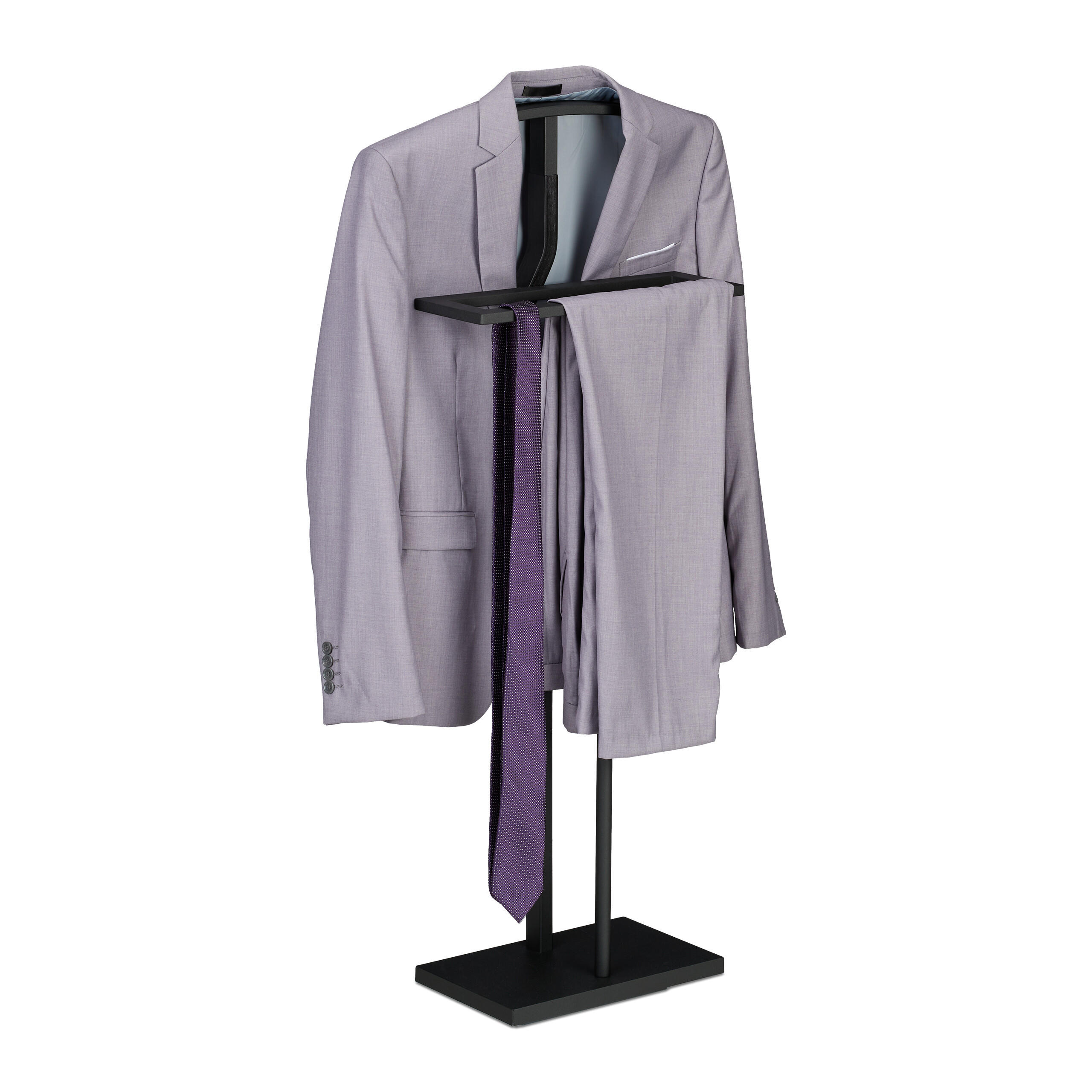 HERRENDIENER - Schwarz, Holzwerkstoff/Metall (47.5/107/20cm) - Relaxdays