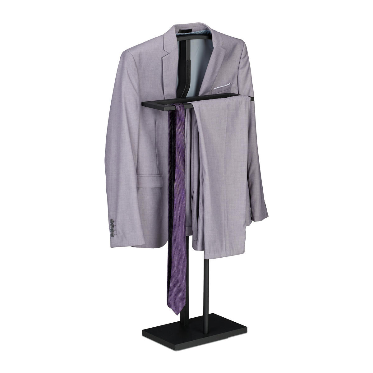 HERRENDIENER - Schwarz, Holzwerkstoff/Metall (47.5/107/20cm) - Relaxdays