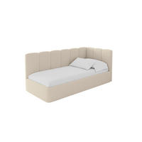 EINZELLBETT Jugendbett mit Bettkasten und Matratze H3/H4, Links - DEXY 90x200 Dunkelbeige - Cappuccino, Holzwerkstoff/Textil (90/200cm) - ALTDECOR