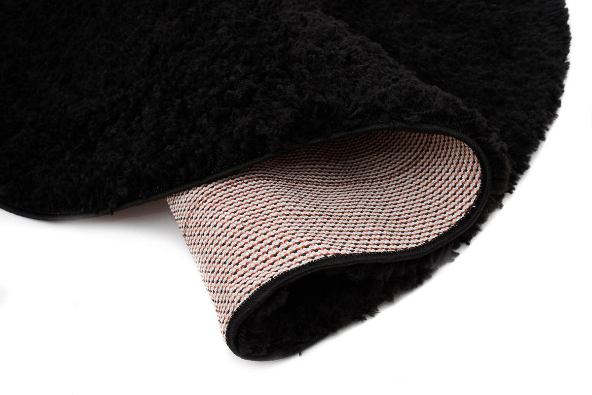 TEPPICH ESSENCE ROUND Schwarz 160/160 cm - Schwarz, Textil (160/160cm) - Tapiso