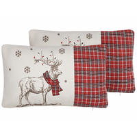 DEKOKISSEN 2er-Set Cremeweiß 30/50 cm Sven - Ecru, Textil (30/50cm) - Beliani