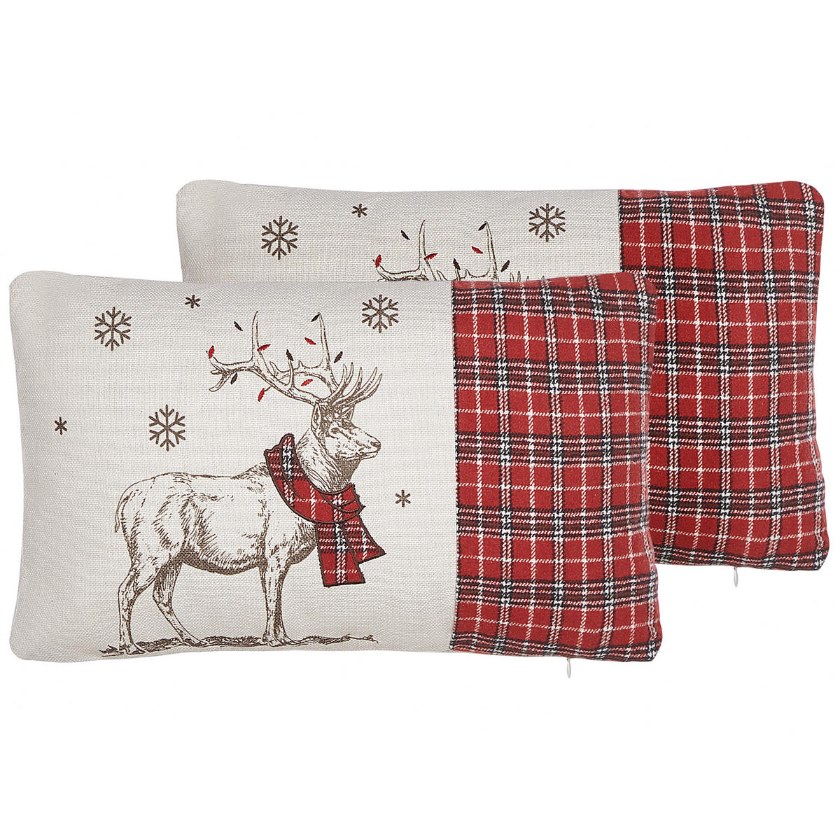 DEKOKISSEN 2er-Set Cremeweiß 30/50 cm Sven - Ecru, Textil (30/50cm) - Beliani