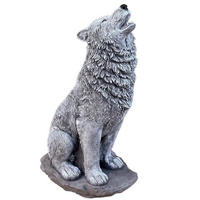 STEINFIGUR Wolf, frostfest, massiv - Grau, Stein (18/41/23cm) - stoneandstyle
