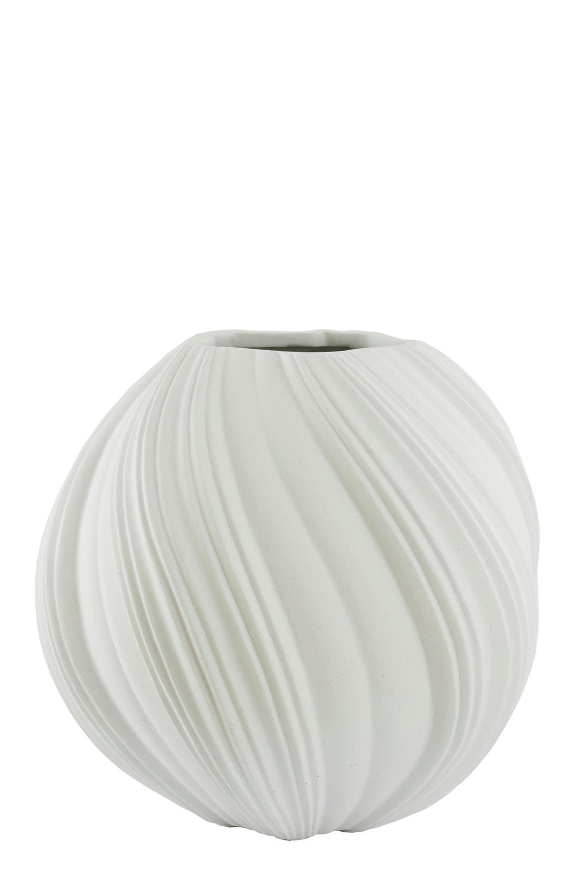 VASE Yatung Weiß Ø65/60 cm - Weiß, Stein (60cm) - Light & Living