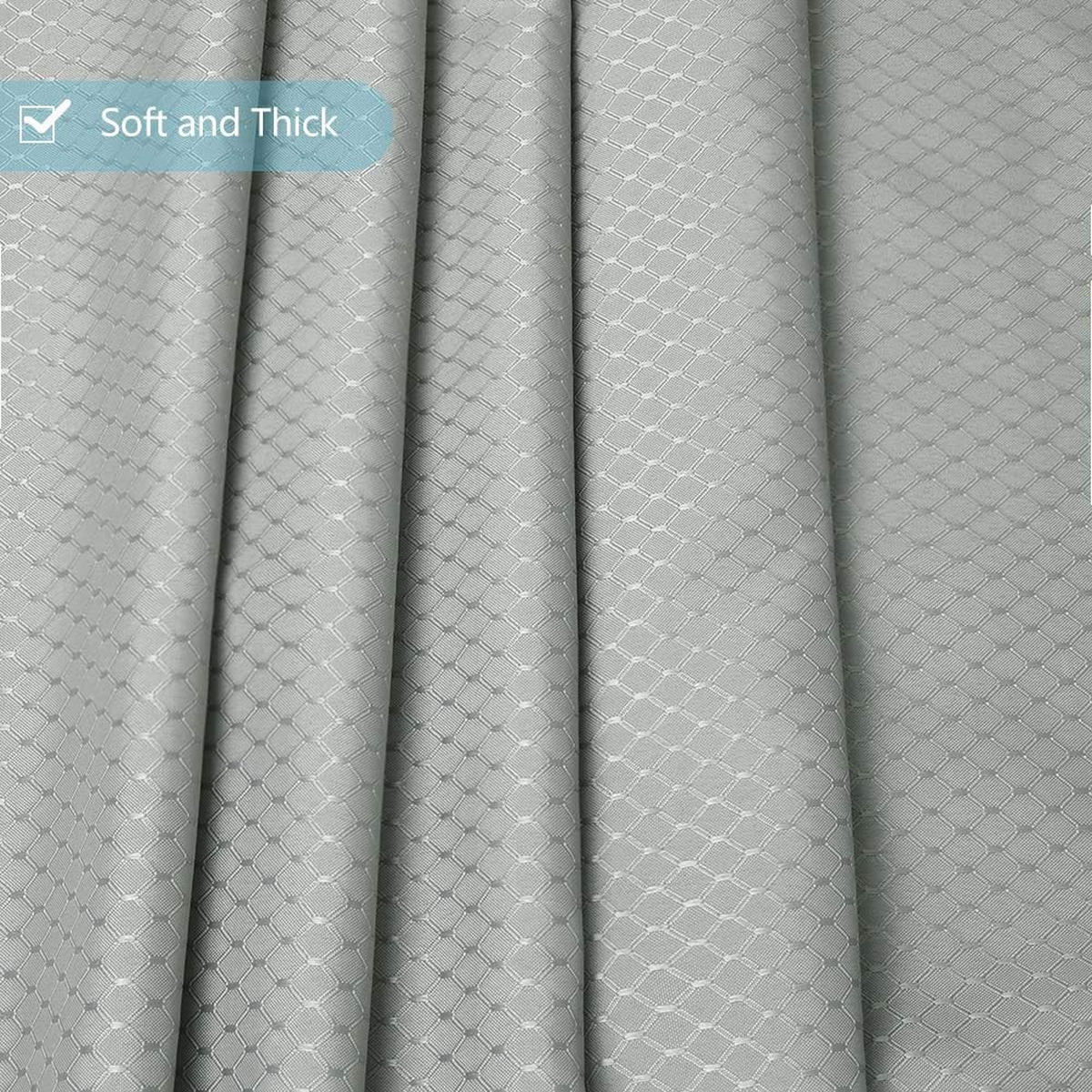 DUSCHVORHANG Hellgrau Waffelstruktur Polyester wasserdicht für Badewanne oder Badezimmer - Grau, Textil (200/180cm) - MCBOSON