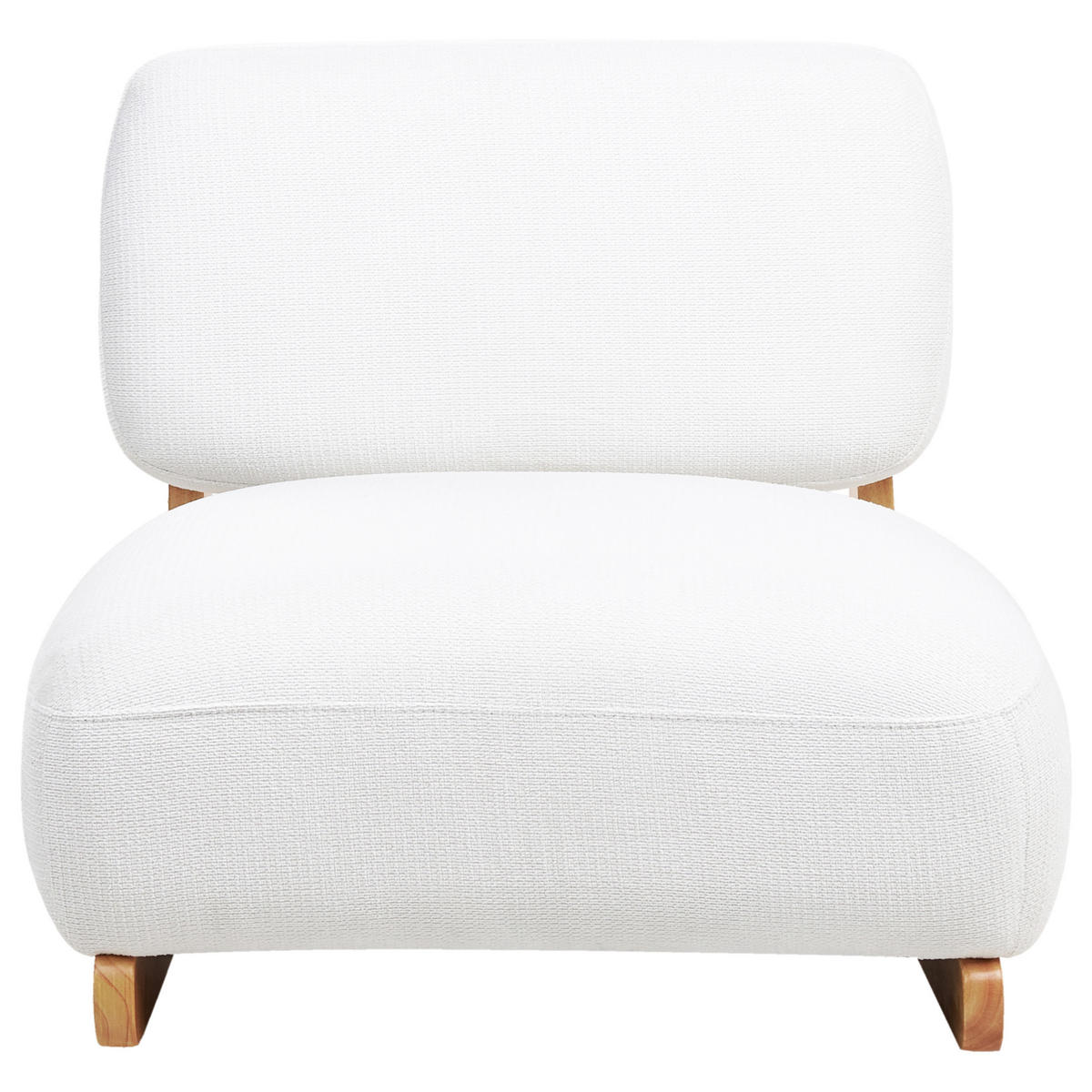 SESSEL Cremeweiß Kokkola - Weiß/Braun, Textil (66/71/79cm) - Beliani