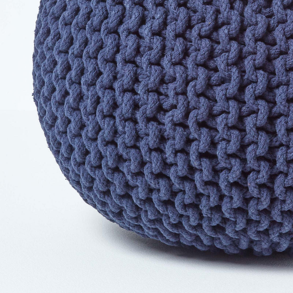 STRICK-POUF dunkelblau, 40/40/35 cm - Dunkelblau, Textil (40/35/40cm) - Homescapes