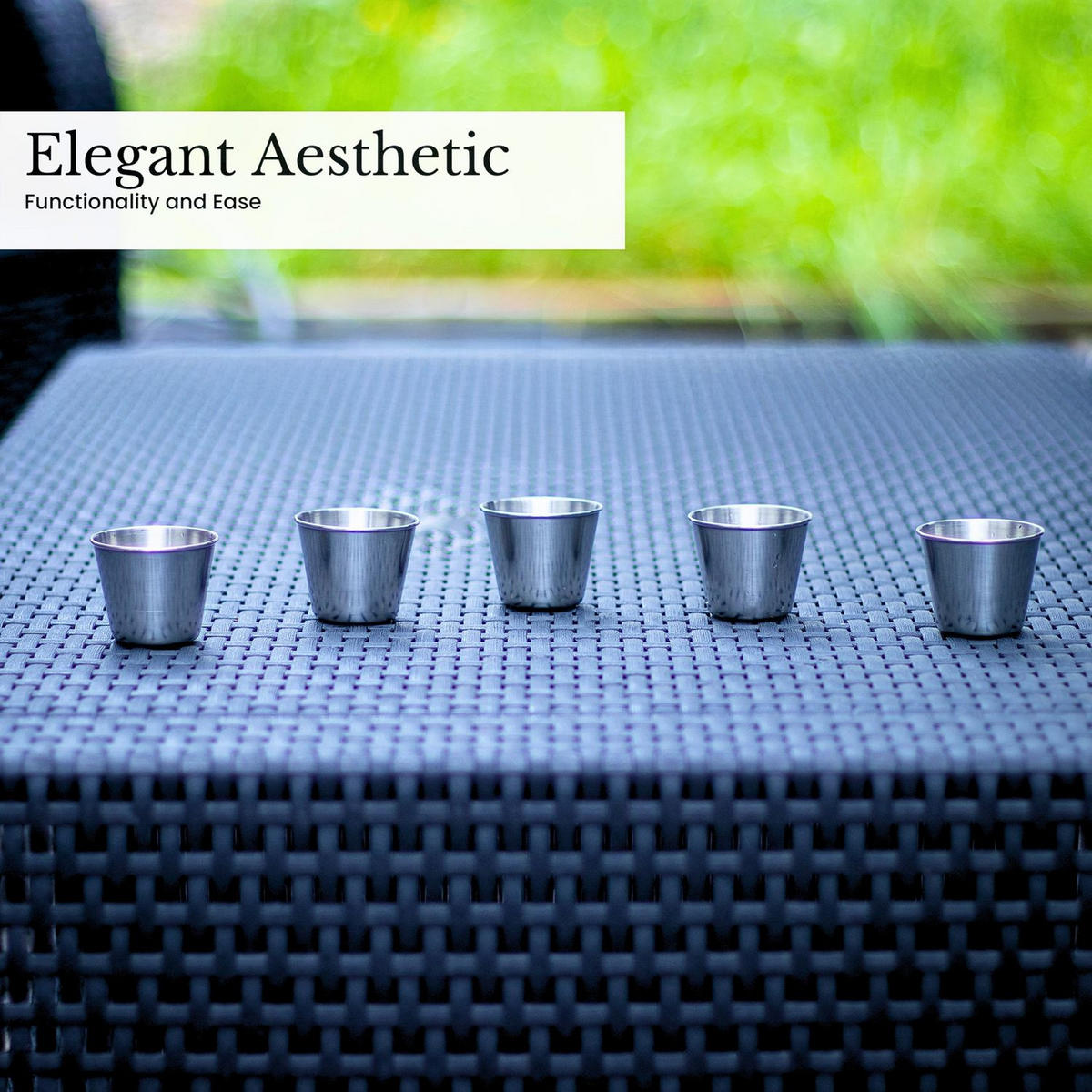 CAMPING BECHER SET Edelstahl - Silberfarben, Metall (0.055L) - Intirilife