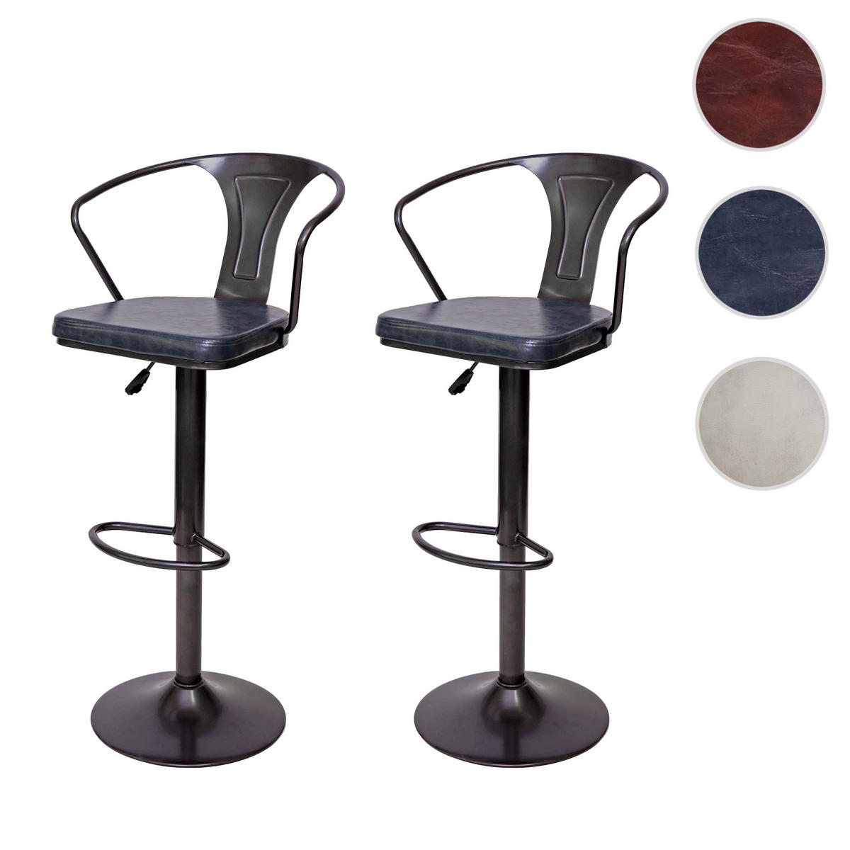 BARHOCKER H10B Schwarz, Grau 2er-Set - Schwarz/Grau, Textil (51/108/45cm) - MCW