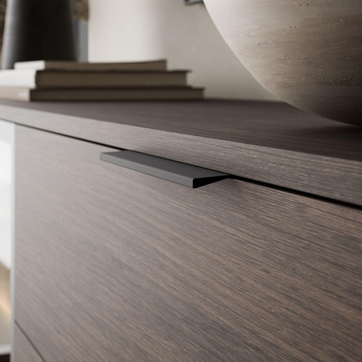 SIDEBOARD LINEA LOFT mit LED-Beleuchtung Eiche + Schwarz - Eichefarben, Holzwerkstoff (181/83/39cm) - Lookway