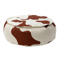 KINDER Sitzpouf Kuhmuster rund – weiches Kissen fürs Kinderzimmer - Creme/Braun, Textil (65/30/65cm) - Bees & Blooms