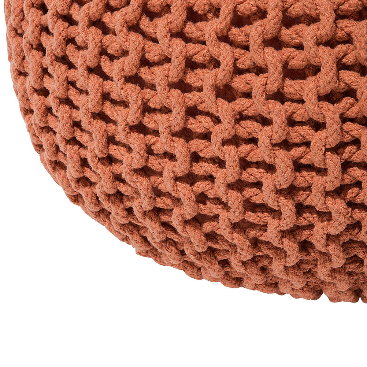 POUF Conrad 40/40/25 cm - Braun, Naturmaterialien/Textil (40/25/40cm) - Beliani