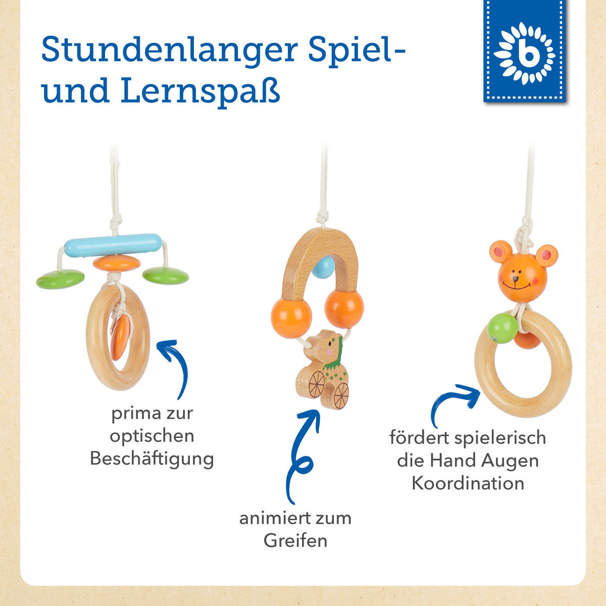 SPIELBOGEN aus Holz - ab Geburt - Orange, Holz (54/54cm) - Bieco Spielwaren