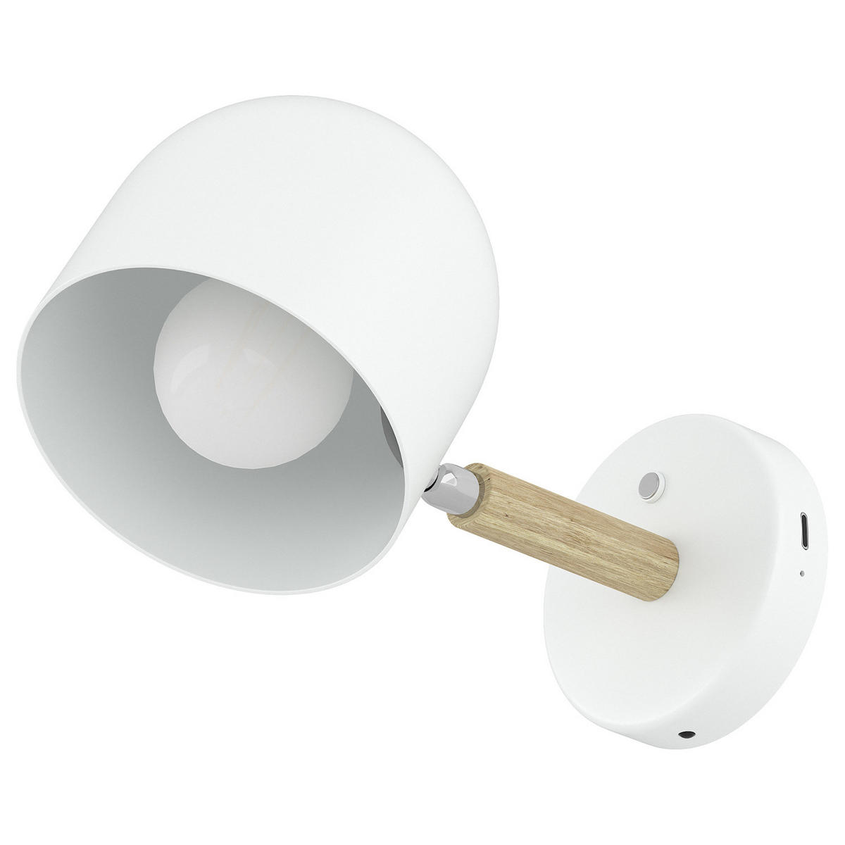 AKKU-WANDLEUCHTE - 3-Stufen-Dimmer - inkl. Fernbedienung - Weiß, Metall (12/15/25cm) - home24
