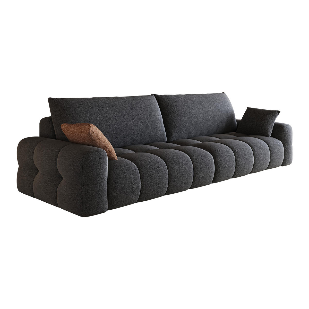 2-SITZER-SOFA DE-34889 260 cm tiefer Sitz Grau - Dunkelgrau, Textil (105/86/260cm) - ComfortXL
