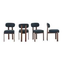 STUHL-SET DE-36458 4 Stück mit gebogener Rückenlehne Schwarz - Schwarz, Metall (57/82.5/49cm) - ComfortXL