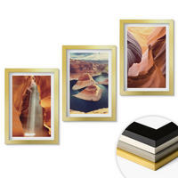 WANDBILDER 3er Set - 20x30 cm Goldrahmen - Wasserfall in der Schlucht - Goldfarben, Kunststoff (20/30cm) - ArtPrintCave