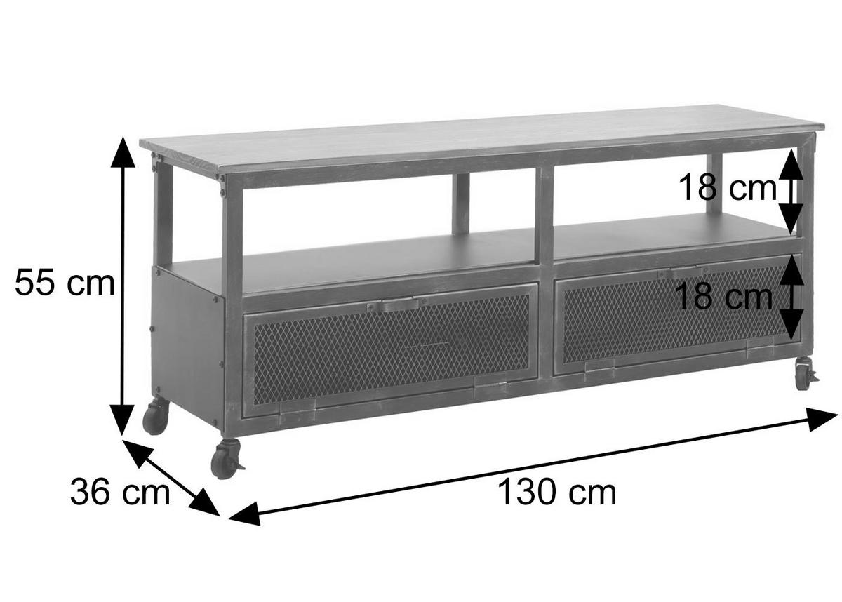 LOWBOARD Čierna, Hnedá - hnedá/čierna, drevo (130/55/36cm) - MCW