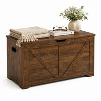 SITZBANK Vintagebraun mit Stauraum - Braun, Holzwerkstoff (100/46/40cm) - Relaxdays