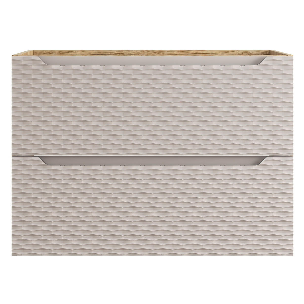 SKRINKA POD UMÝVADLO Ocean 2 zásuvky cashmere s dub - 80 x 46 x 59 cm - kašmírová/farba duba, drevo (80/59/46cm) - Badplaats