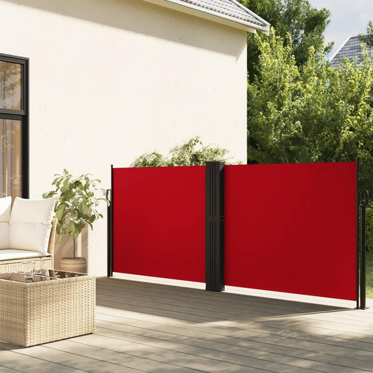 SEITENMARKISE Ausziehbar Rot 100x600 cm - Rot, Textil (100/1/600cm) - furnicato