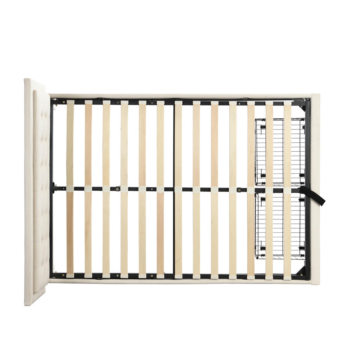 POLSTERBETT 140/190 cm mit hydraulischem Stauraum, 2 Schubladen, höhenverstellbarem Kopfteil und Lattenrost aus Samt, Beige - Beige, Textil (140/190cm) - Redom
