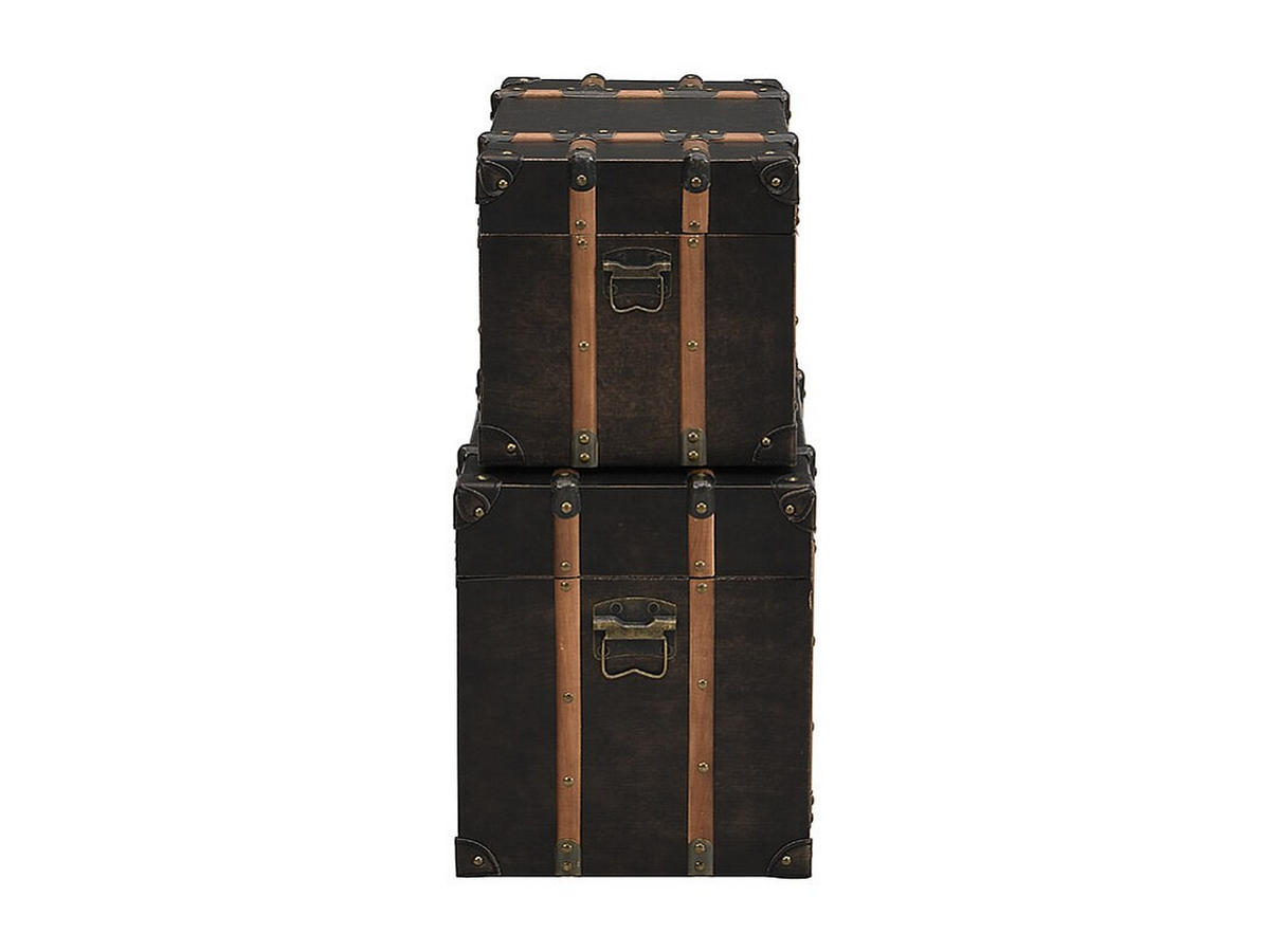 TRUHE und Kiste - 54 cm, 64 cm x 30 cm, 39 cm - holz - schokoladenbraun Mahalia - Braun, Holz (54/34/30cm) - Vente-Unique