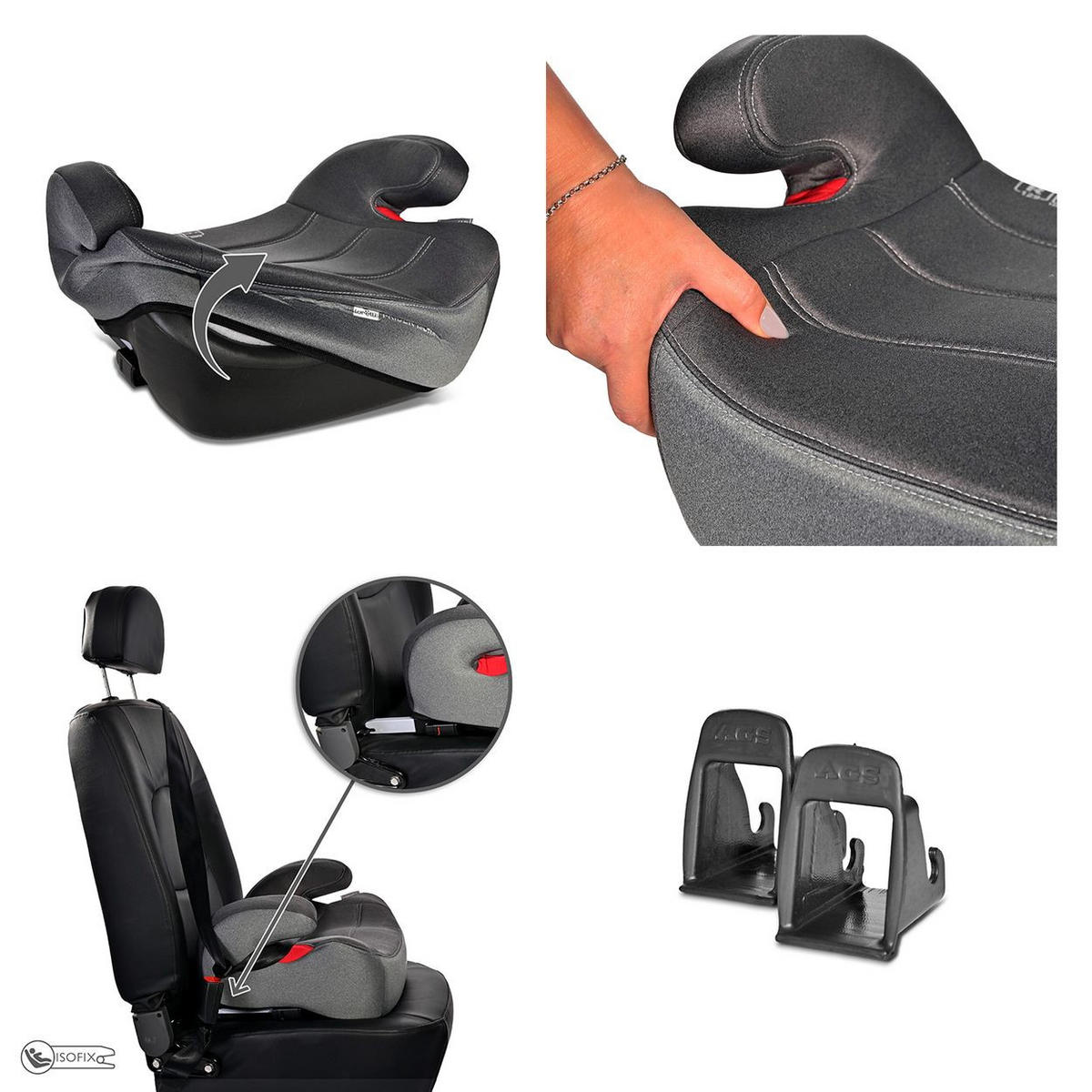 KINDERSITZERHÖHUNG i-Rider i-Size grün (125-150cm) Isofix Armlehne abnehmbarer Bezug - Grün, Kunststoff (43/20/38cm) - Lorelli