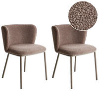 ESSZIMMERSTUHL Braun Mina II - Hellbraun, Textil (45/75/52cm) - Beliani