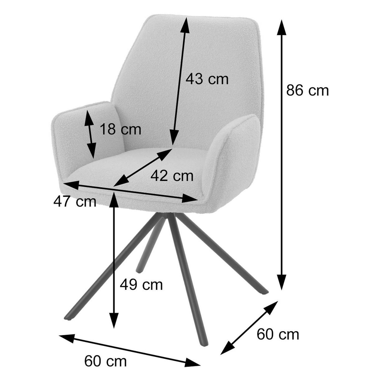 ESSZIMMERSTUHL Hellgrau 6er-Set - Hellgrau, Textil (60/86/60cm) - MCW