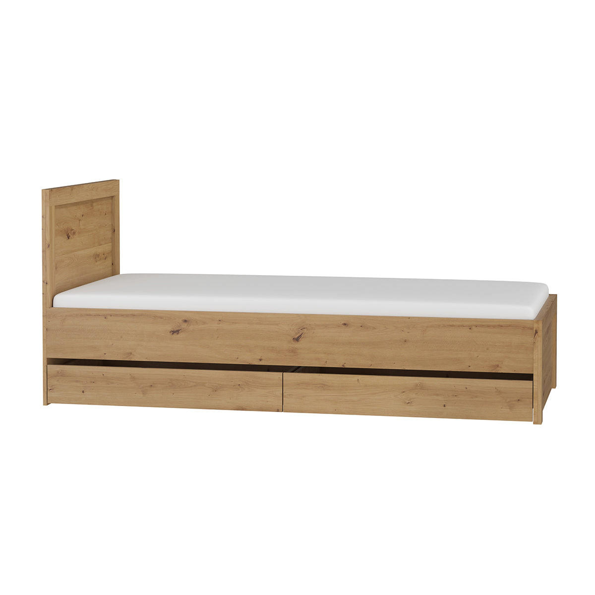 BETT 90/200 Kasla Holz und Anthrazitgrau - Grau, Holzwerkstoff (90/200cm) - Petits-meubles