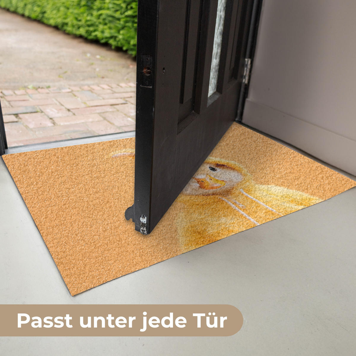 FUSSMATTE Osterhase - Kostüm - Ente 60x40 cm - Gelb, Kunststoff (40/60cm) - MuchoWow