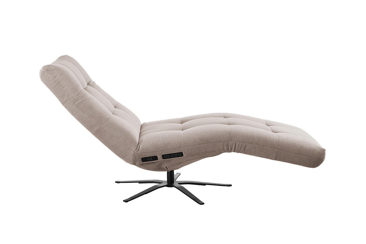 RELAXLIEGE LETICIA Beige Cord - Beige/Schwarz, Textil/Metall (82/115/156cm) - KAWOLA