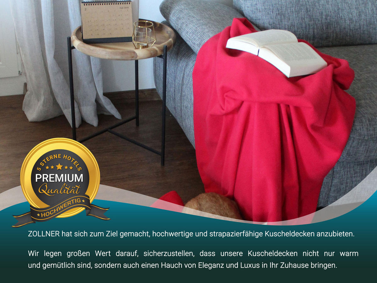 KUSCHELDECKE, 130x170 cm, 100% Polyester, Rot - Rot, Textil (130/170cm) - Zollner
