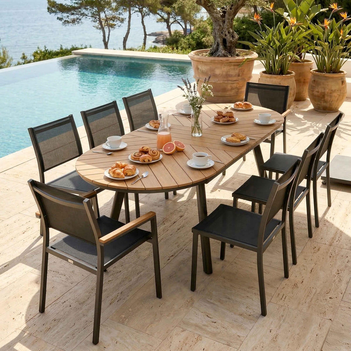 GARTENSTUHL, Grau - Grau, Textil (56/86/56cm) - Oviala