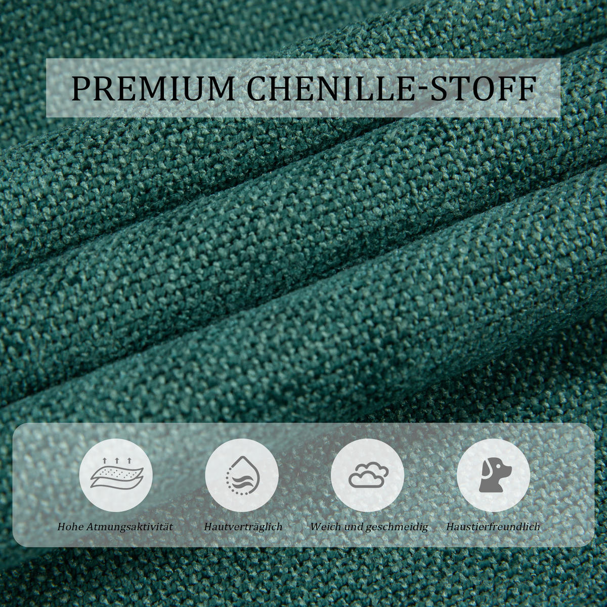 SCHLAFSOFA 2-Sitzer Chenille mit 3-fach verstellbarer Rückenlehne und USB-Anschluss Smaragdgrün 173/78/78 cm - Smaragdgrün, Textil (78/78/173cm)