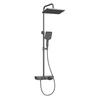 ÜBERKOPFBRAUSESET mit Armatur Thermostat und Ablage Anthrazit - Anthrazit, Metall (36/106.6/48.7cm) - EMKE