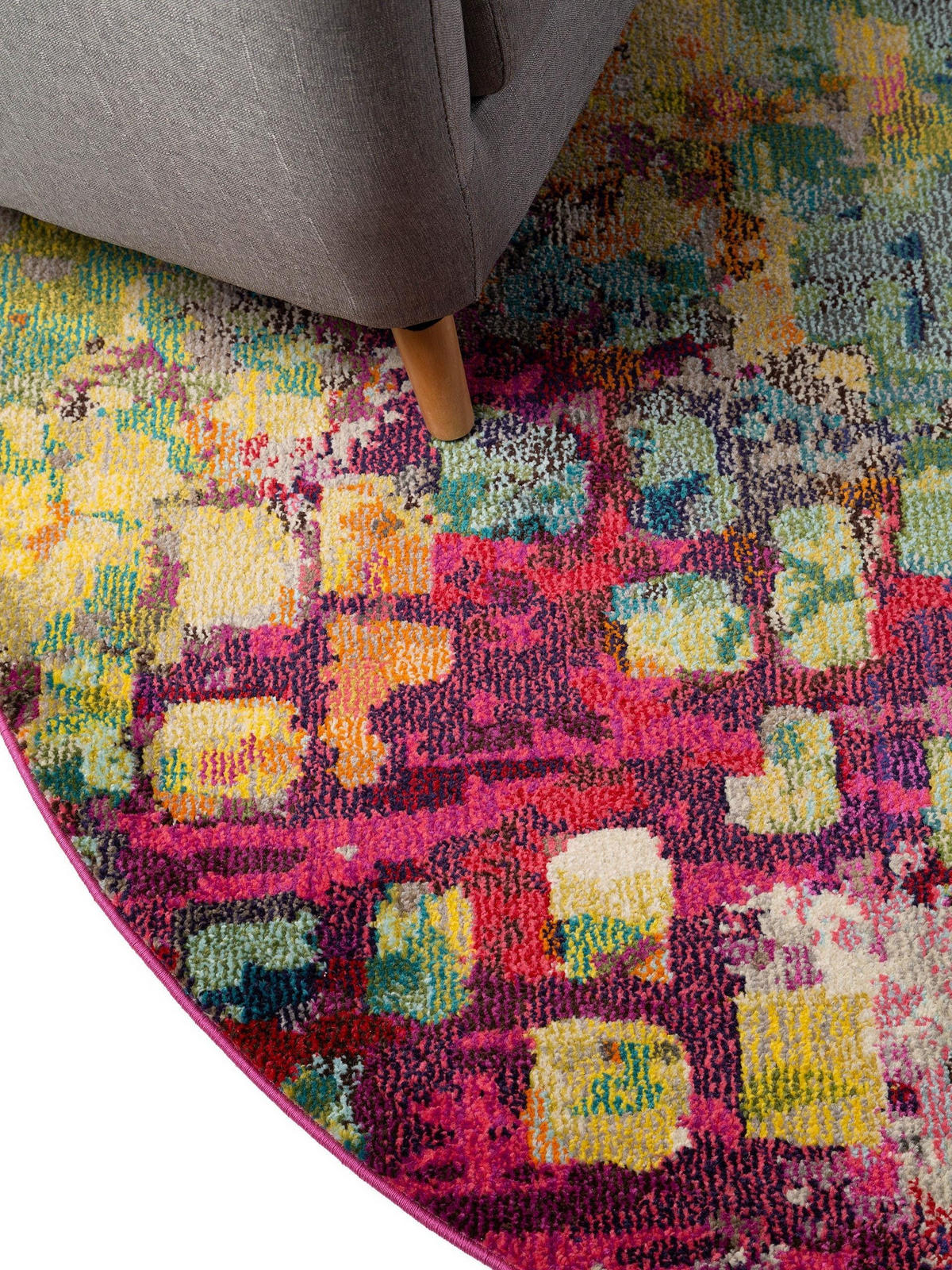 TEPPICH Casa Multicolor ø 120 cm rund - Multicolor, Textil (120/120cm) - benuta Nest