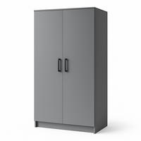 DREHTÜRENSCHRANK Tamara 90 cm, 2-türig, grau - Grau, Kunststoff (180/180/90cm) - Margaret Hadas24