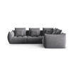 ECKSOFA modular rechts Bloom aus Samt dunkelgrau 3 Sitzplätze - Dunkelgrau, Textil (216/316cm) - Micadoni