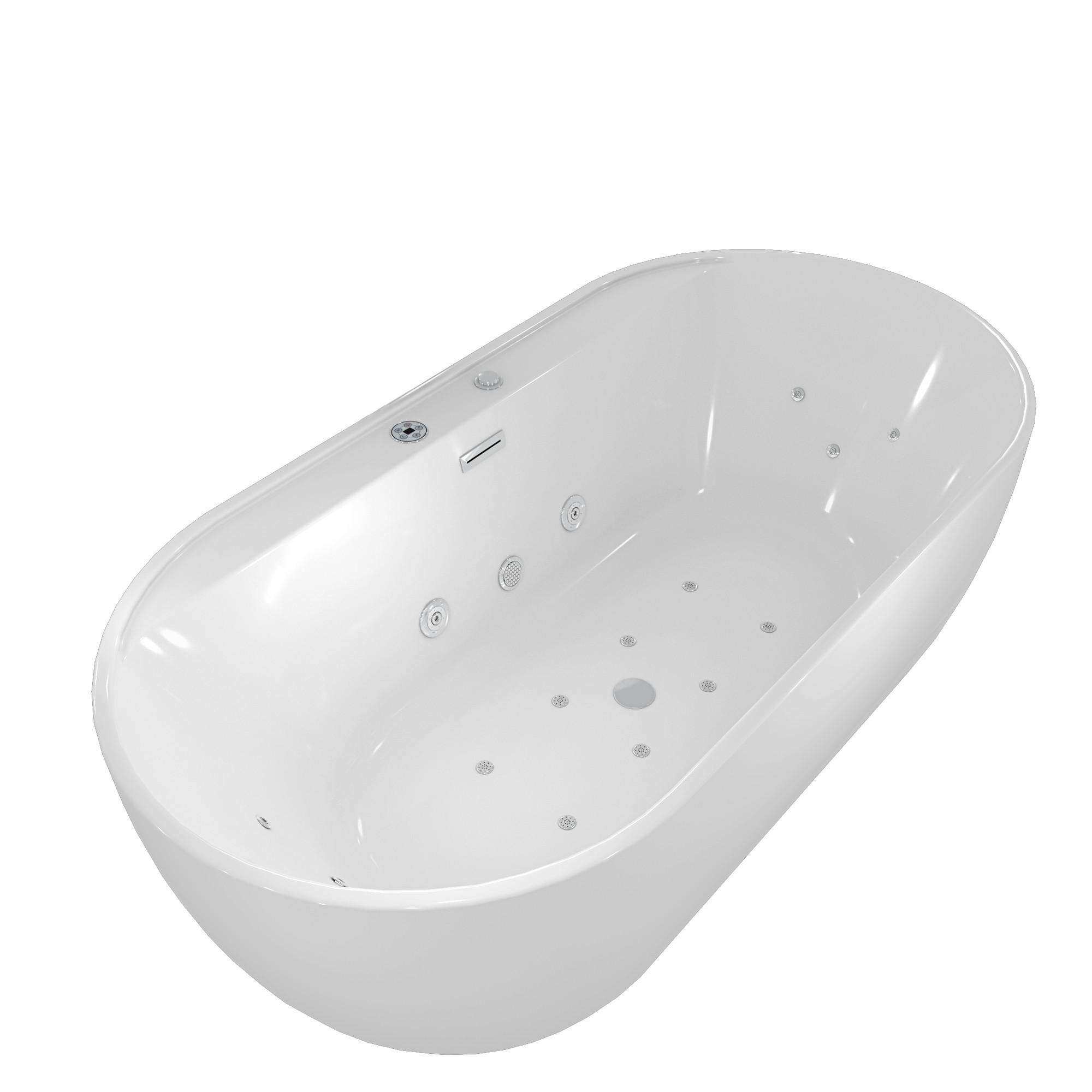 WHIRLPOOL freistehend F29 180x90cm - Weiß, Glas/Kunststoff (90/58/180cm) - AcquaVapore by Sandra Jentho