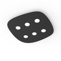 DECKENLEUCHTE River Free X6 - Schwarz, Metall (40/55/4cm) - Lumicom
