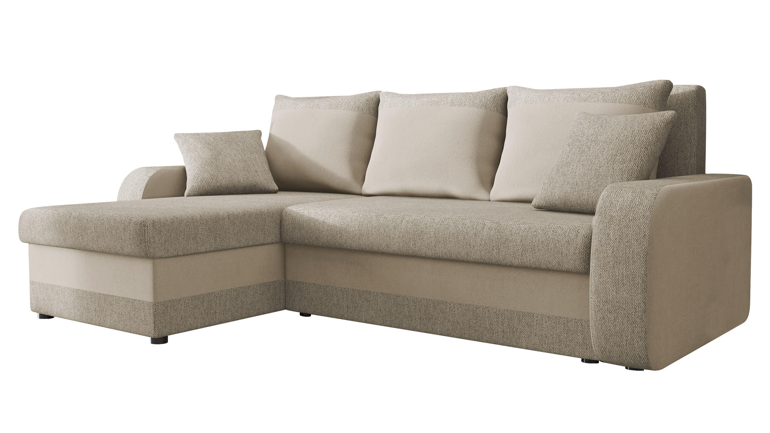 ECKSOFA Kris Lux - Beige/Schwarz, Holz/Kunststoff (238/147cm) - MIRJAN24