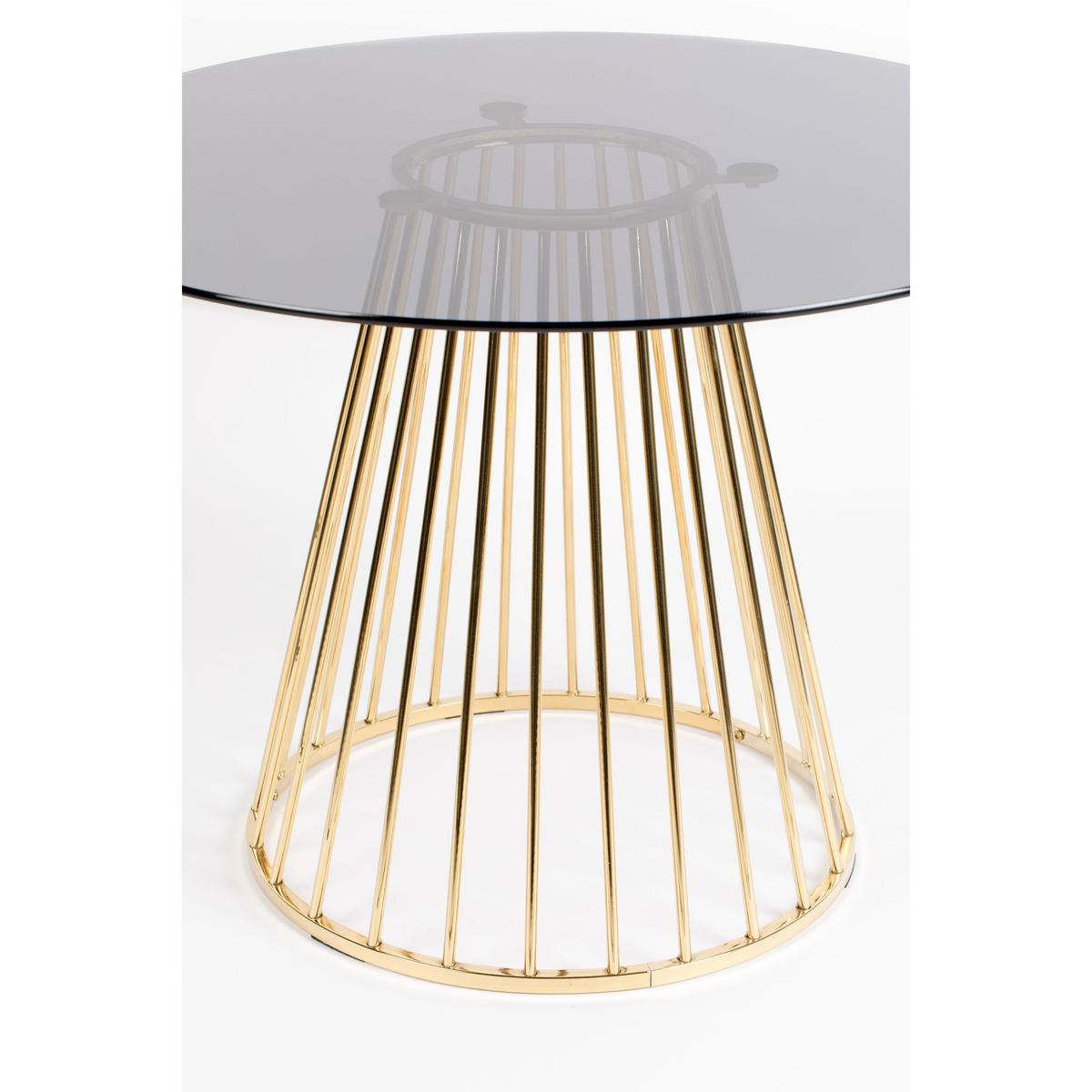 ESSTISCH Floris Rund 110 cm Gold - Goldfarben, Glas (104/104/75cm) - Housecraft Living