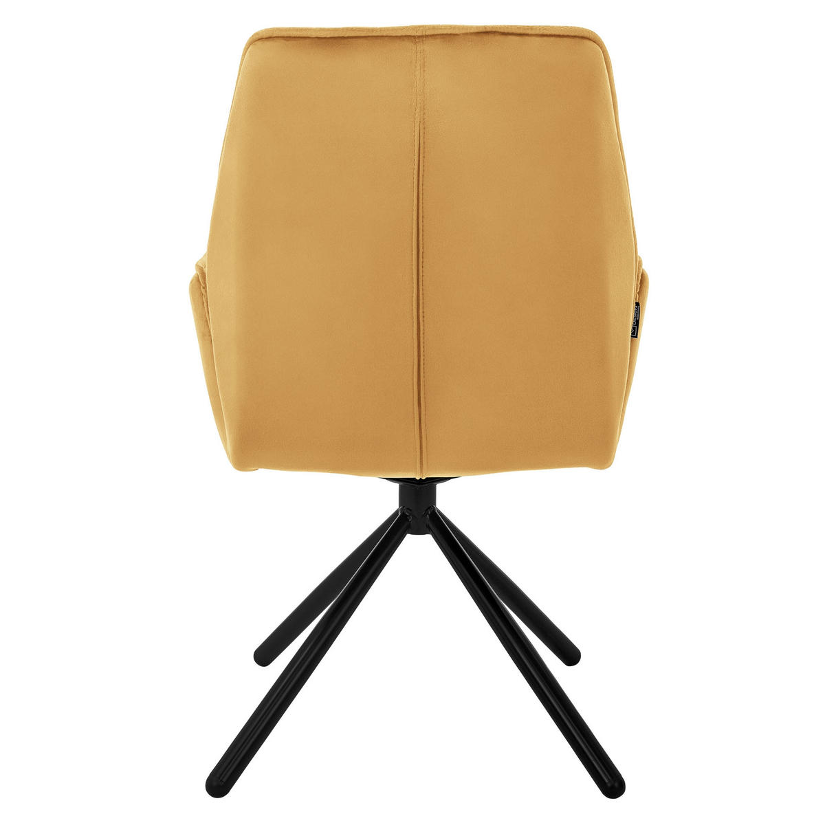 DREHSTUHL Samt Senf - Dunkelgelb, Metall (63/90/57cm) - ML-DESIGN
